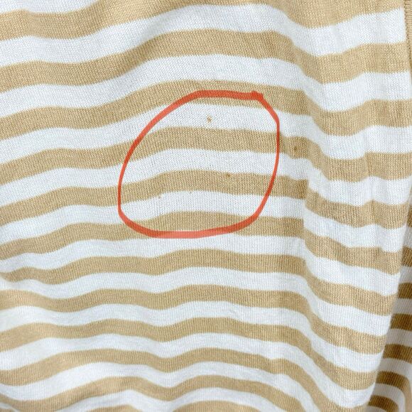 Chico's Womens 4 XL 18 Tan White Stripe Reversible Knit Duster Cardigan Sweater - Picture 8 of 9